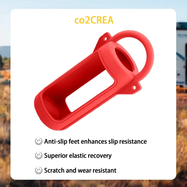 Alt view image 5 of 7 - for JBL Grip Portable Waterproof Speaker Silicone Case, Red Portable Travel Soft Cover with Adjustable Shoulder Strap and Carabiner, Protective Skin Case, Anti-Slip Feet