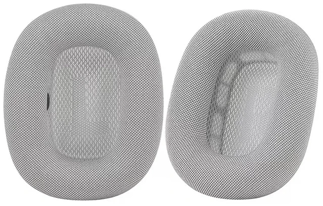 Main image of Replacement Ear Pads Cushions for Apple AirPods Max, Mesh Fabric & Protein Leather Ear Covers, Soft Noise Isolation Headphone Earmuffs, 2-Pack, Silver