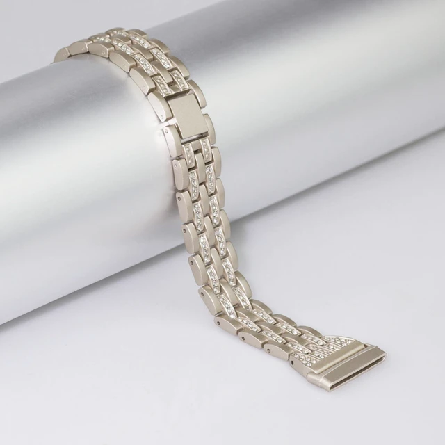 Alt view image 3 of 6 - Bling Bands Compatible with Fitbit Versa 4/Sense 2/Versa 3/Sense, Women Dressy Slim Bracelet Metal Replacement Wristbands