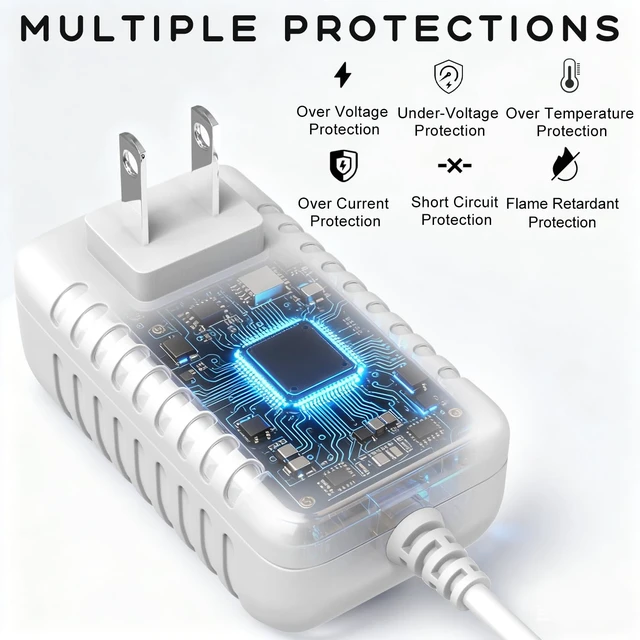 Alt view image 6 of 6 - 5V Power Cord Compatible with VTech VM901 VM919HD VM919-2HD VM819 VM819-2 PU Baby Monitor Handheld Screen Parent Unit, Universal Baby Monitor Charger Adapter with 5Ft Cord
