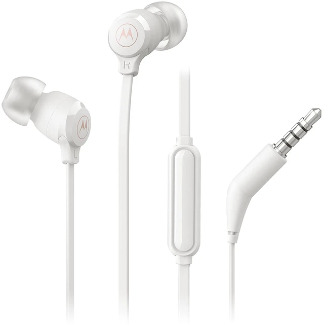 Main image of Earbuds 3-S Wired Earbuds with Microphone - Corded in-Ear Headphones, Comfortable Lightweight Silicone Ear Buds, Non-Tangle Flat Cable, 9.4mm Drivers Clear Bass Sound - White