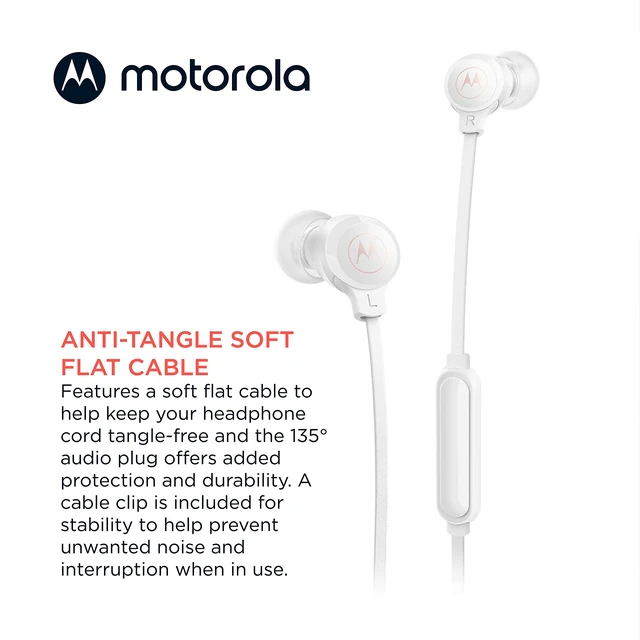 Alt view image 3 of 6 - Earbuds 3-S Wired Earbuds with Microphone - Corded in-Ear Headphones, Comfortable Lightweight Silicone Ear Buds, Non-Tangle Flat Cable, 9.4mm Drivers Clear Bass Sound - White