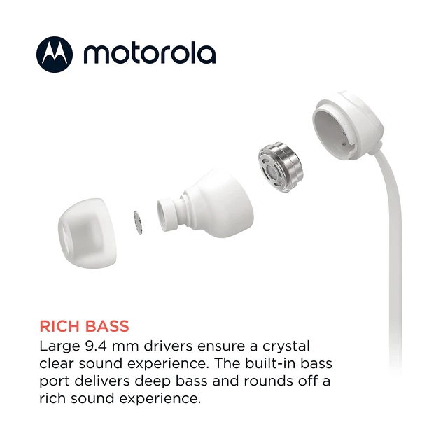 Alt view image 4 of 6 - Earbuds 3-S Wired Earbuds with Microphone - Corded in-Ear Headphones, Comfortable Lightweight Silicone Ear Buds, Non-Tangle Flat Cable, 9.4mm Drivers Clear Bass Sound - White