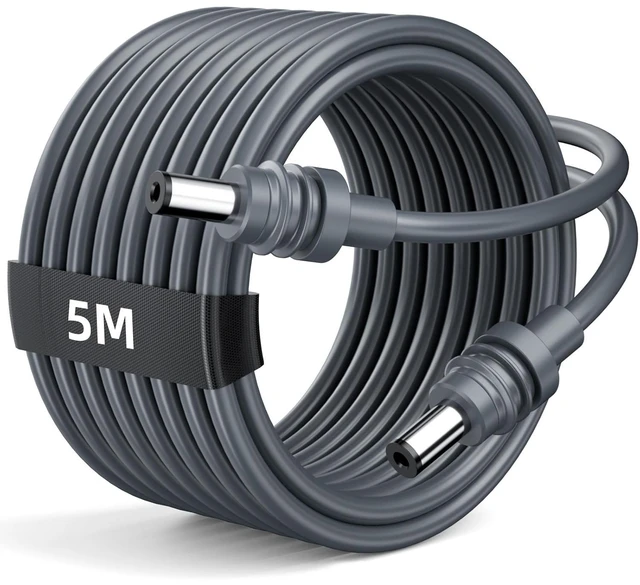 Main image of Starlink Mini Power Cable 16.4FT/5M, 18AWG DC Power Cord Replacement with 5.5x2.1mm Connector, Waterproof Outdoor Cable for Starlink Mini Accessories, RV, Truck, Camping and Travel