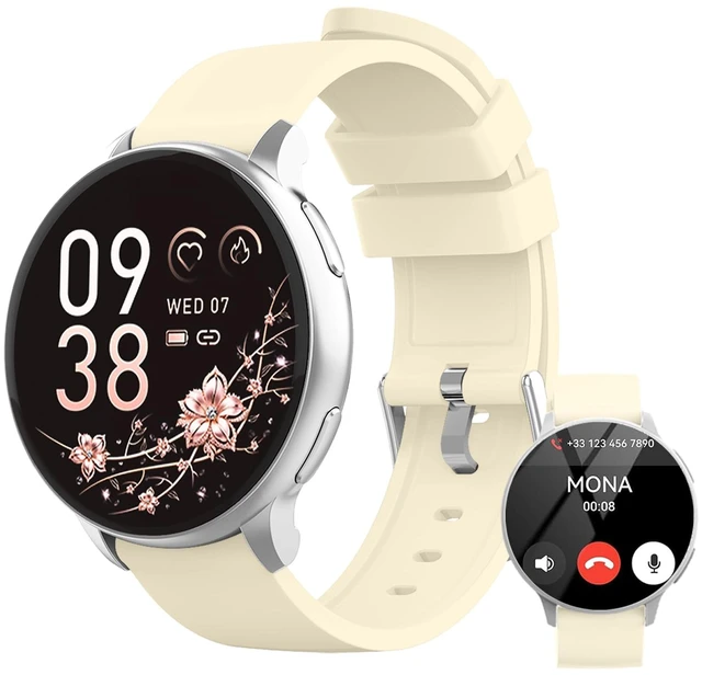 Main image of Smart Watch for Men Women Fitness Tracker with 100+ Sport Modes,Activity Trackers for iOS/Android Waterproof/Heart Rate/Sleep/Steps Monitor/Pedometer Monitor Monitor (Silver+Beige)