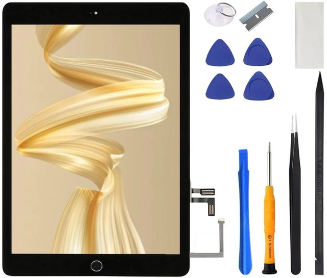 Main image of for iPad 5 5th Gen Screen Replacement A1822 A1823 2017 Digitizer 9.7 Inch, for iPad 5th Generation Touch Glass with Home Button, Repair Tool Kit (Black)