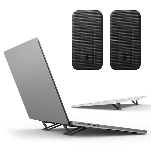 Main image of Slim Fold Adhesive Laptop Stand 2 Piece Foldable Portable Dual Ergonomic Angle Adjustment Lift Anti-Slip for MacBook Pro, MacBook Air 11"-16" & More