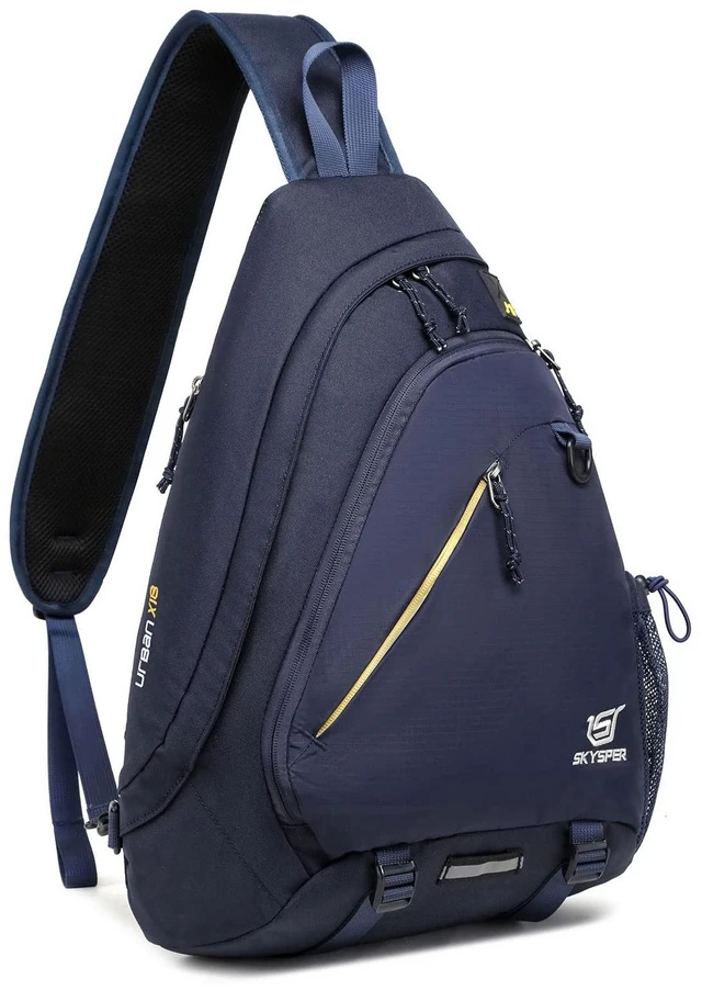 Main image of Sling Laptop Bag (Up to 13 Inch) - 18L Crossbody Sling Backpack Travel Shoulder Bag Hiking Daypack for Men Women(Navyblue)