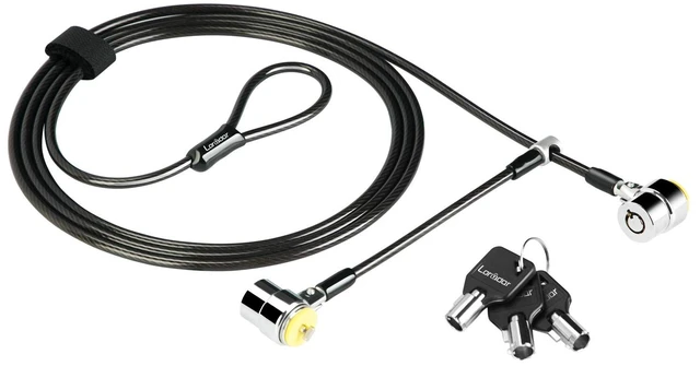 Main image of Daul Head Twin Cable Lock Lock for LaptopsMonitor 3 Keys 6.7Foot Lock Two Devices At The Same Time