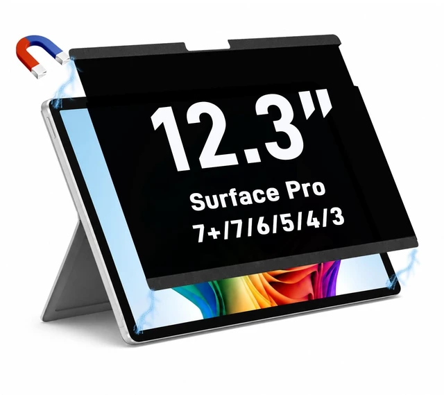 Main image of Magnetic Privacy Screen for Surface Pro 7+/7/6/5/4/3 12.3 Inch AntiBlue Light, AntiGlare, Removable & ScratchResistant, for Surface Pro Screen Protector