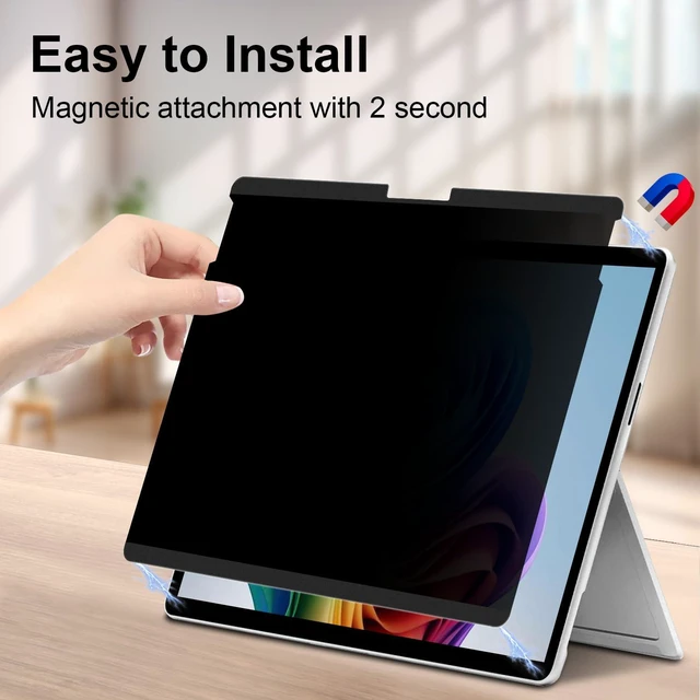Alt view image 5 of 7 - Magnetic Privacy Screen Protector for Microsoft Surface Pro 12 Inch Removable AntiSpy Matte AntiGlare, Blue Light Blocking, Scratch Resistant for Surface Pro Screen Protector