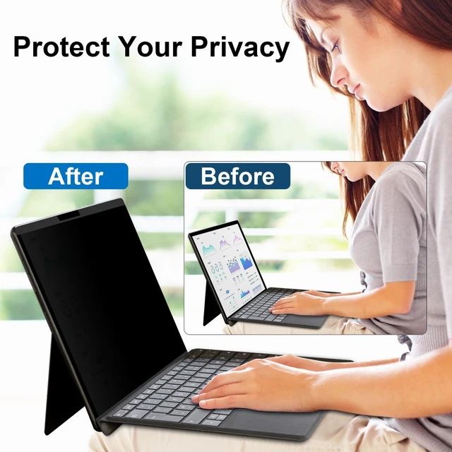 Alt view image 7 of 7 - Magnetic Privacy Screen Protector for Microsoft Surface Pro 12 Inch Removable AntiSpy Matte AntiGlare, Blue Light Blocking, Scratch Resistant for Surface Pro Screen Protector
