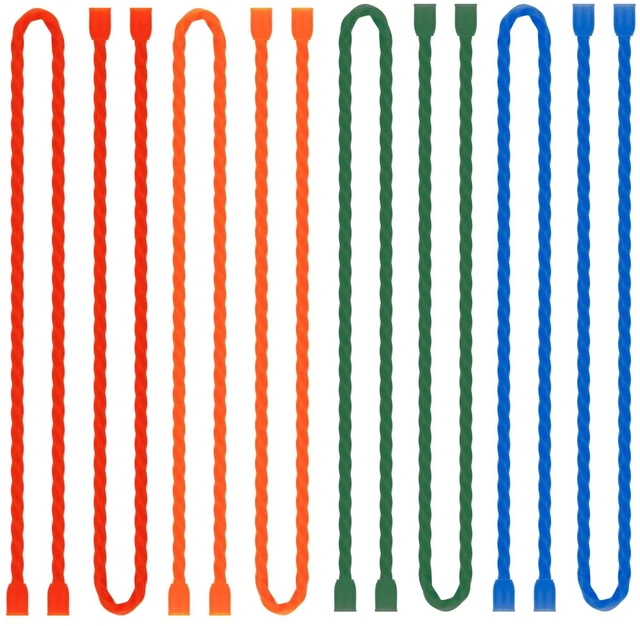 Main image of 8PCS Silicone Cable Ties 18-Inch Reusable Twist Ties Steel-Core Cord Tie Straps Bendable Organizer All Purpose for Indoor Outdoor Bundling Holding Securing and Wrapping Cables (4 Colors)