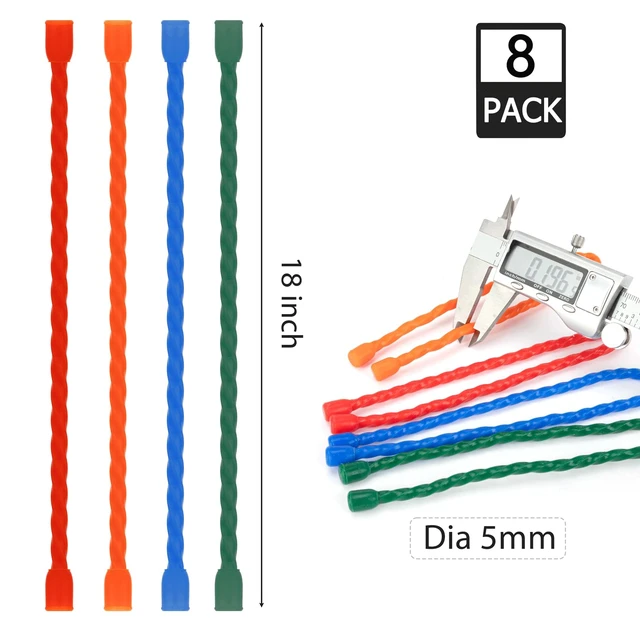 Alt view image 2 of 7 - 8PCS Silicone Cable Ties 18-Inch Reusable Twist Ties Steel-Core Cord Tie Straps Bendable Organizer All Purpose for Indoor Outdoor Bundling Holding Securing and Wrapping Cables (4 Colors)