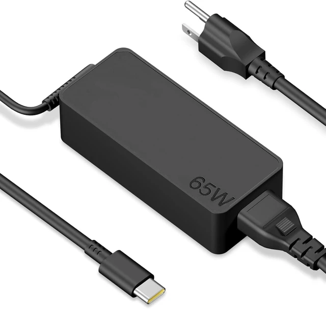Main image of 65W USB C Laptop Charger Compatible with ThinkPad T14 T14s T15 T16 Gen 1 2 3 4, X1 Carbon, Yoga 7 7i X13, E14 E15, Type C Power Cord Replacement for Chromebook Charger & Business Laptops