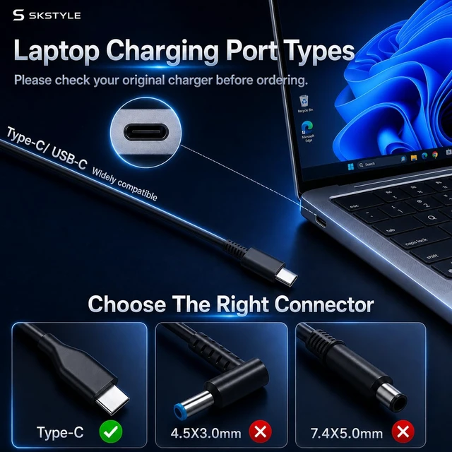 Alt view image 7 of 7 - 65W USB C Laptop Charger Compatible with ThinkPad T14 T14s T15 T16 Gen 1 2 3 4, X1 Carbon, Yoga 7 7i X13, E14 E15, Type C Power Cord Replacement for Chromebook Charger & Business Laptops