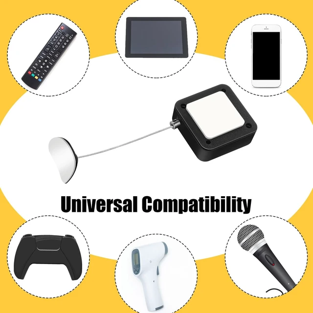 Alt view image 6 of 7 - 6 Pcs 6.5 ft Retractable Remote Leash, Cable Lock for Television Remote Control Tether Cord, Adjustable Line Stop, Adhesive Anchor, Screw Mount Option, Curved Surface Strap for Home Office