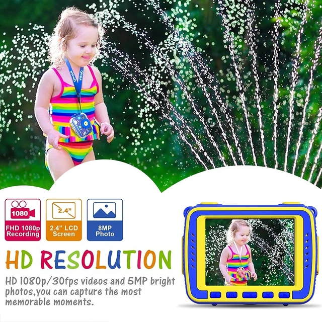 Alt view image 4 of 7 - 1080P Waterproof Camera Underwater Digital for Video No Card-2.4'' IPS Screen Waterproof Camera Photography Gifts