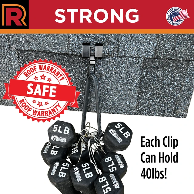 Alt view image 3 of 5 - Multi-Purpose Roof Clips with UV Resistant Zip Ties Black Anodized Aluminum Roof Clip to Secure Heat Tape & Other Cables in Asphalt Shingle Roofs (10 Clips + 10 Zip Ties)