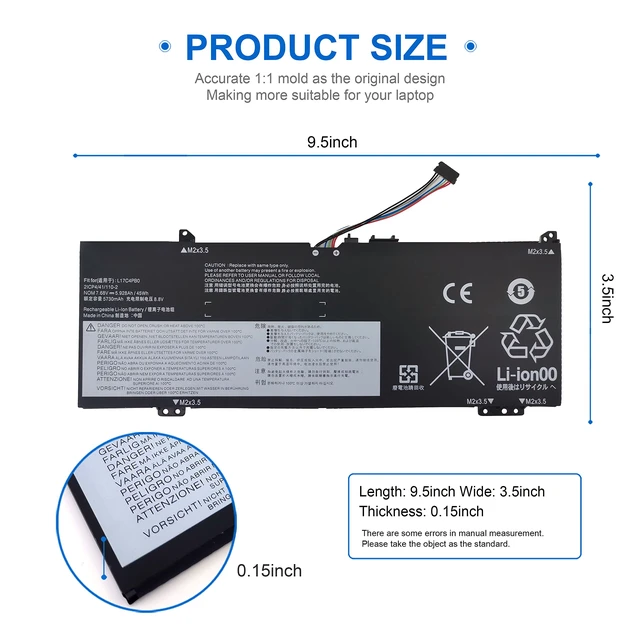 Alt view image 2 of 6 - L17C4PB0 81EM Laptop Battery for Lenovo Flex 6 6-14IKB 6-141KB 6-14ARR,IdeaPad 530S-14IKB 530S-141KB 530S-14ARR 530S-15IKB 530S-151KB,Yoga 530-14IKB 530-141KB 15IKBR L17C4PB2 5B10Q16067 5B10Q16066