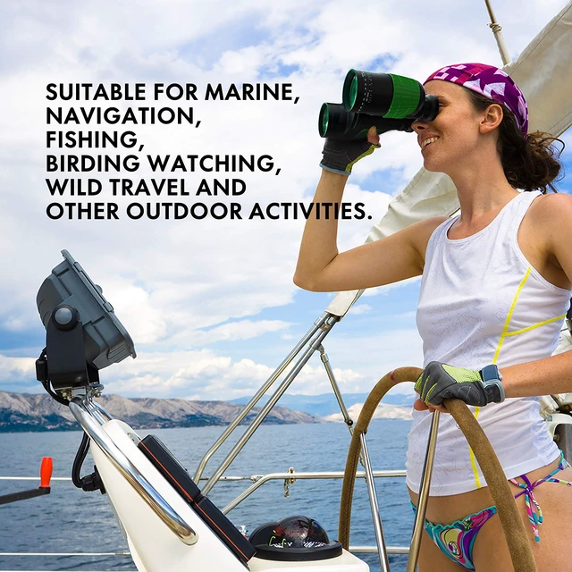 Alt view image 7 of 7 - 7x50 Marine Binoculars, IPX7 Waterproof with Compass & Rangefinder Floating BAK4 Optics with Illuminated Compass and Rangefinder for Boating, Sailing and Coastal Navigation