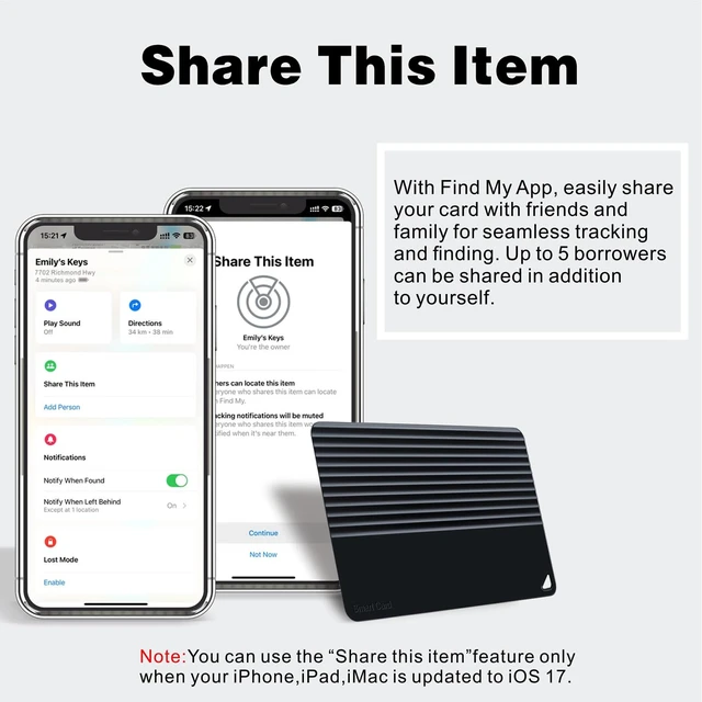 Alt view image 7 of 7 - MFi Certified Wallet Tracker Card, Works with Apple Find My IP68 Waterproof Wallet Finder For Keys, Passports And Luggage Tags, No Charging Required, Up To 5 Years, iOS Only