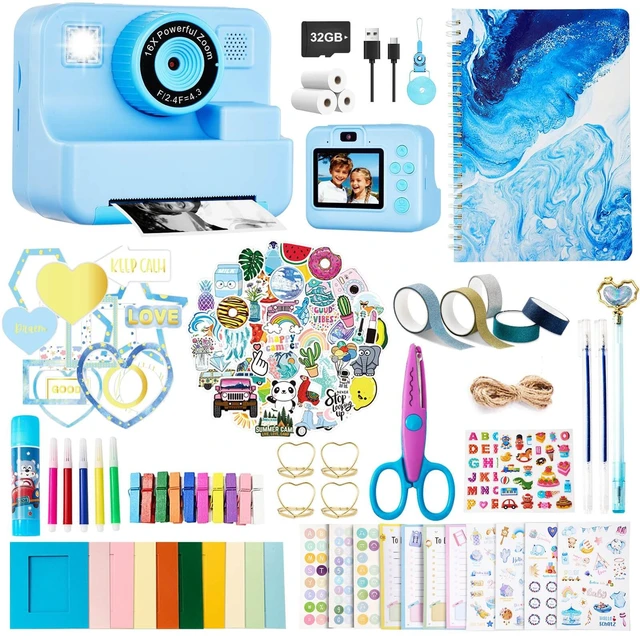 Main image of Kids Instant Print Camera with DIY Journal Kit 1080P Selfie Digital Camera for Girls & Boys Ages 3-12, 200+ Accessories, Christmas & Birthday Gifts (Blue)