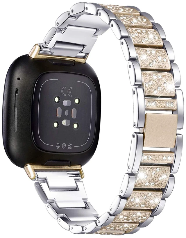 Main image of Bling Bands Compatible with fitbit Sense 2/Sense/Versa 4/Versa 3, Women Replacement Wristbands Dressy Luxurious Bracelet for Ladies