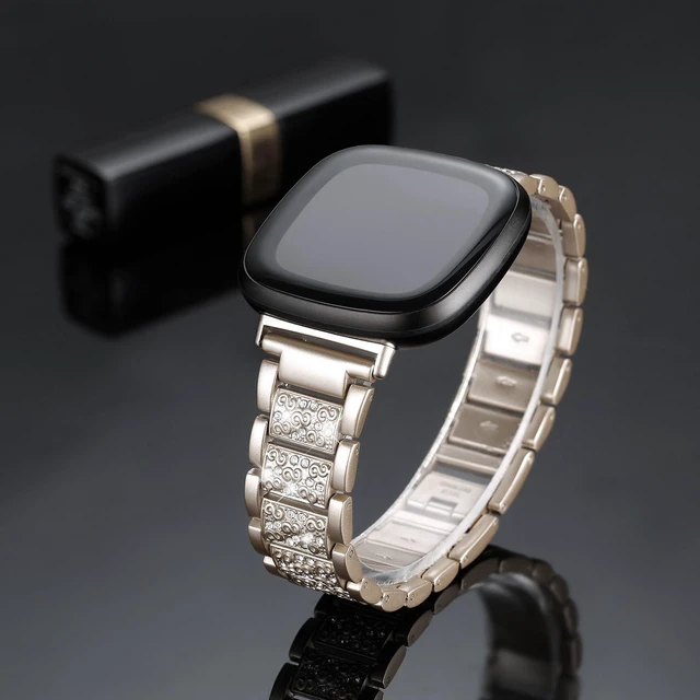 Alt view image 2 of 7 - Bling Bands Compatible with fitbit Sense 2/Sense/Versa 4/Versa 3, Women Replacement Wristbands Dressy Luxurious Bracelet for Ladies