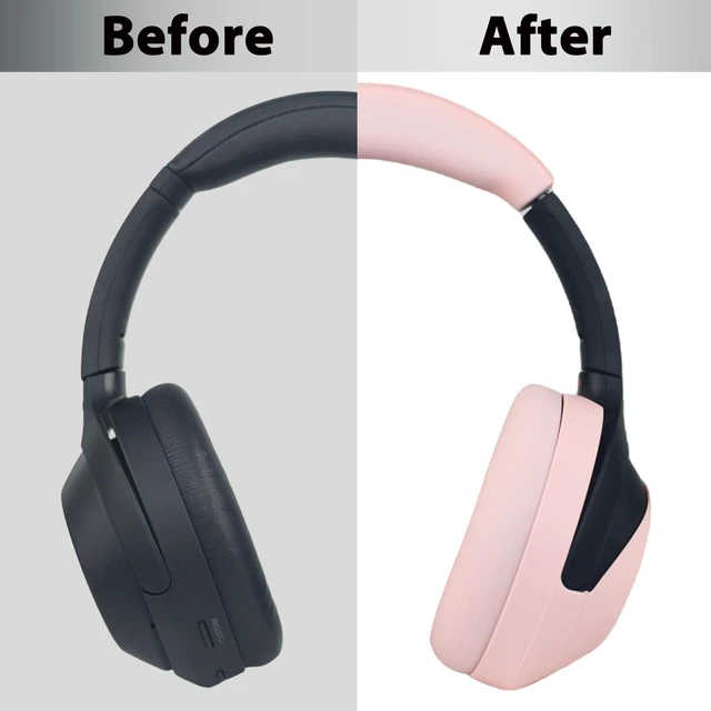 Alt view image 3 of 7 - XM4 Sweat Covers Accessories for Sony WH-1000XM4 - Custom Pink Soft Silicone Case, 3-in-1 Headphone Covers with Ear Cover & Headband Cover & Shell Protector, Sweatproof & Washable