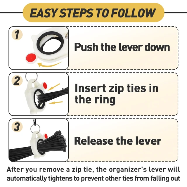 Alt view image 5 of 7 - 6 PCS Zip Tie Organizer Glows in The Dark, Lightweight Cable Tie Holder for Easy Organization Without Waste - Reusable Zip Tie Tool - Zip Tie Holder
