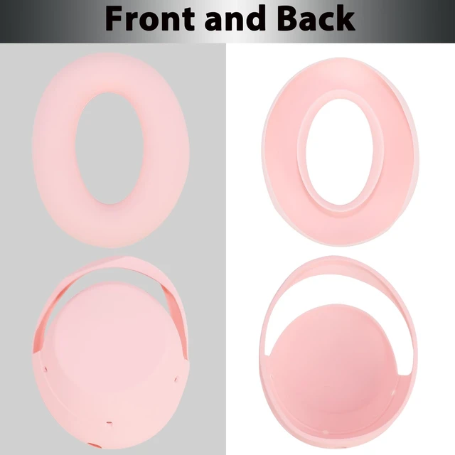 Alt view image 7 of 7 - XM4 Sweat Covers Accessories for Sony WH-1000XM4 - Custom Pink Soft Silicone Case, 3-in-1 Headphone Covers with Ear Cover & Headband Cover & Shell Protector, Sweatproof & Washable