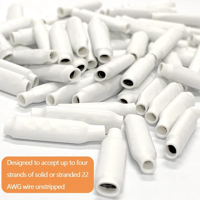 Alt view image 4 of 6 - Low Voltage Wire Connectors, Dry B Connectors Wire SplicesWire Crimp Bean Type Splice for Low Voltage, White (500 PCS)