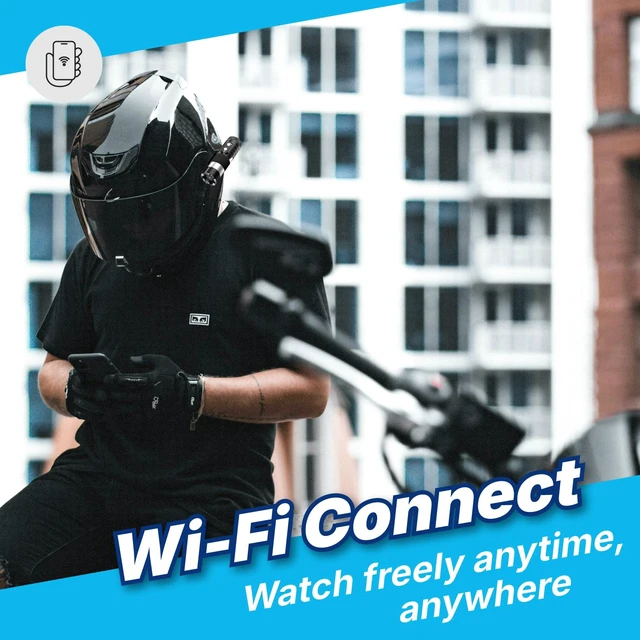 Alt view image 4 of 7 - 4K Ultra HD Action Camera for Shooting Sports, Motorcycle Bike Helmet Camera Front Dash cam with Wi-Fi Connection, Remote Control and Loop Recording with 64G Card, JD-08BM-4K