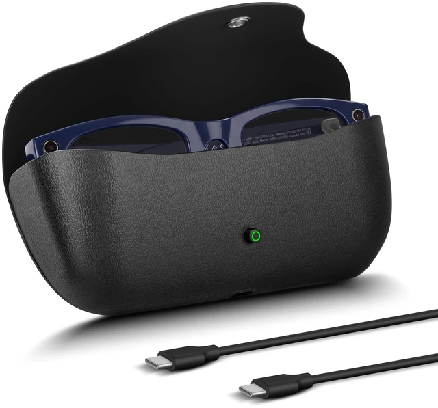 Main image of Portable AI Glasses Charging Case Compatible with Rai-Ben Meeta Gen1/Gen2 3000mAh Battery with LED Display - Replacement Smart Charger Case for Raiben Meeta Oakley Meta HSTN/Wayfanen/Skyler/Headline