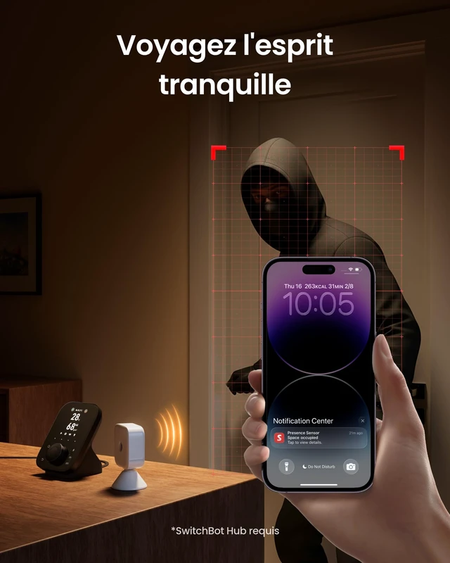 Alt view image 7 of 7 - Smart mmWave Radar Motion Sensor, Bluetooth Presence Sensor with Dynamic Detection & Zone Positioning, Compatible with Alexa, HomeKit & Apple Home (Presence Sensor&Bot)
