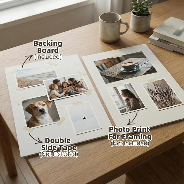 Alt view image 4 of 7 - 25 Pack Embossed Backing Boards, 11x14 Uncut White Mat Boards Acid Free Backer Boards Ideal for Photos, Pictures, Prints, Frames, and Artwork