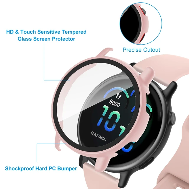 Alt view image 2 of 6 - 6 Pack Case for Garmin Vivoactive 6 with Tempered Glass Screen Protector, Shockproof Hard PC Bumper Protective Cover Compatible with Garmin Vivoactive 6
