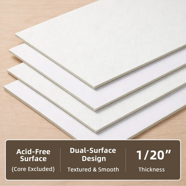Alt view image 7 of 7 - 25 Pack Embossed Backing Boards, 11x14 Uncut White Mat Boards Acid Free Backer Boards Ideal for Photos, Pictures, Prints, Frames, and Artwork