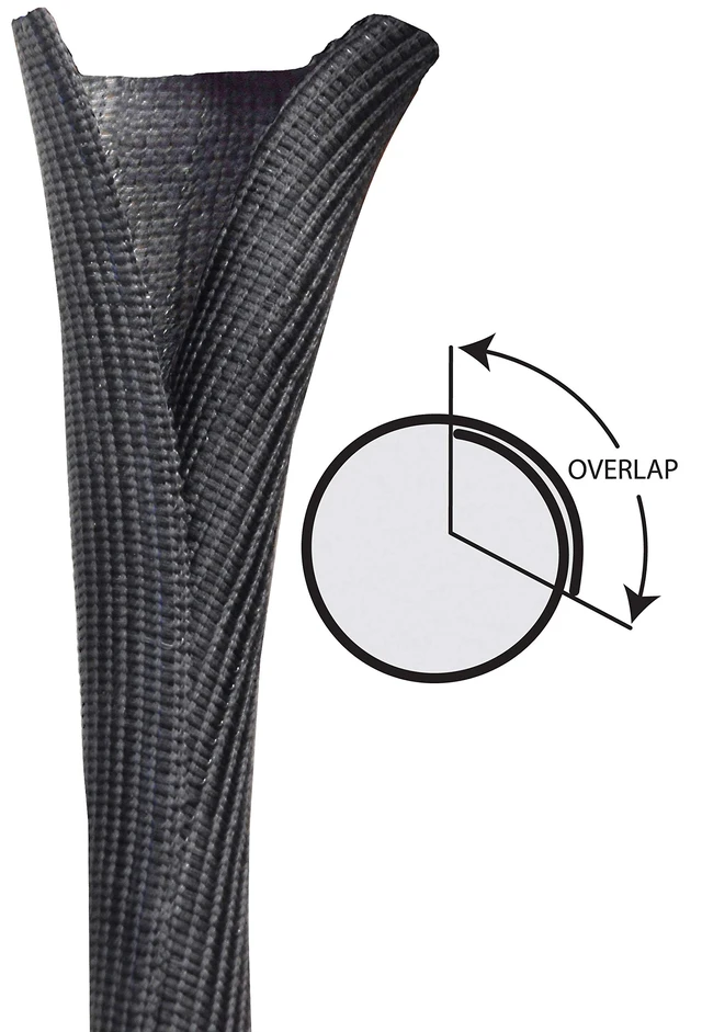 Alt view image 3 of 5 - 010651P10 Black (8mm) 5/16" x 10' Split Sleeve Wire and