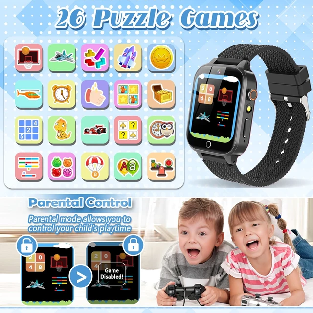 Alt view image 3 of 6 - Kids Smart Watch for Boys Ages 3-12 with 2 HD Screen Protector Game Watch