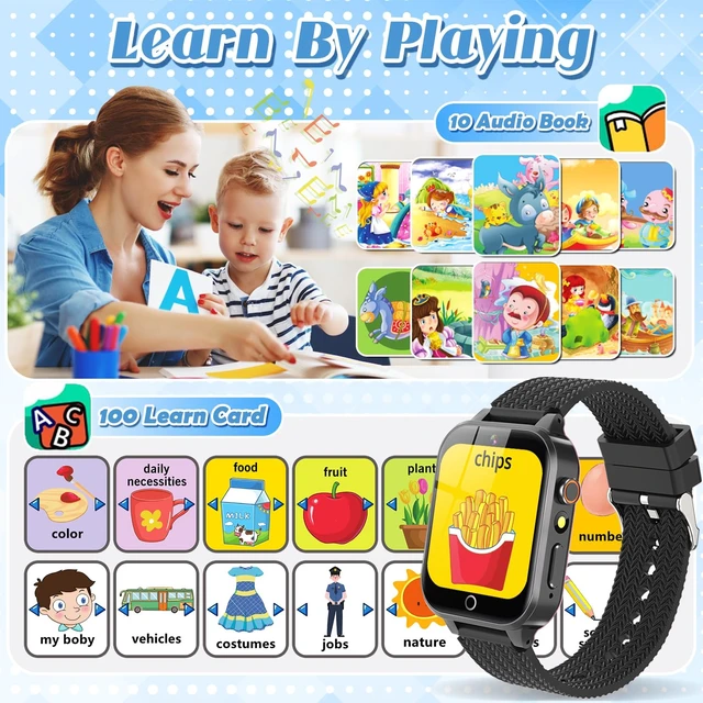 Alt view image 4 of 6 - Kids Smart Watch for Boys Ages 3-12 with 2 HD Screen Protector Game Watch