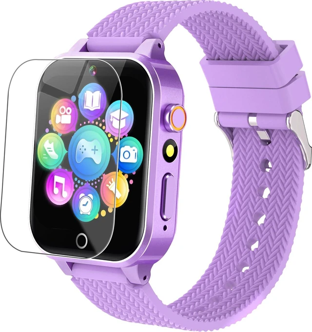 Main image of Kids Smart Watches for Girls Ages 3-12 with 2 HD Screen Protector Gifts 26 Puzzle Games, HD Video Selfie Camera, Rugged Metal Case Shockproof, Music Player, Learning Cards Non-slip Adjustable Band