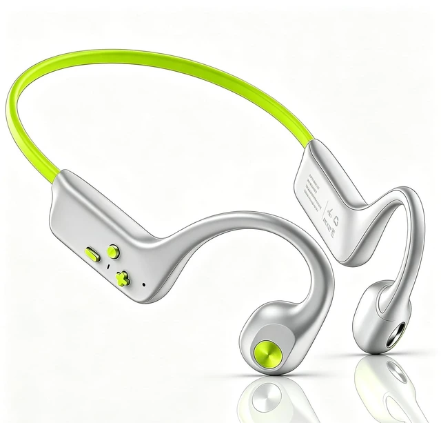 Main image of Bone Conduction Headphones with Mic, Open Ear Earbuds Type-C Quick Charge, Long Battery Life, IPX5 Sweatproof, Lightweight Comfortable for Gym, Sports, and Driving-Grey