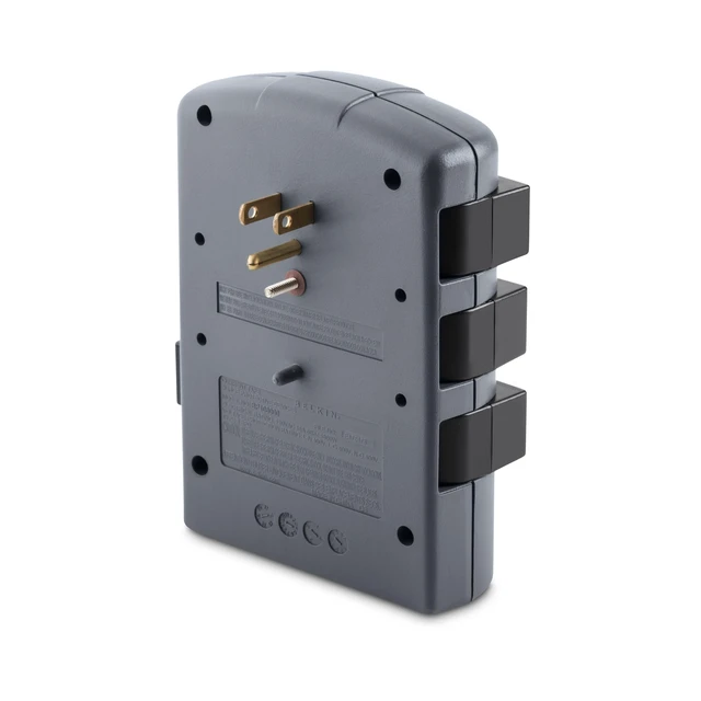 Alt view image 5 of 6 - Power Strip Surge Protector - 6 Rotating AC Multiple Outlets, Flat Pivot Plug - Heavy Duty Wall Outlet Extender for Home, Office, Travel, Computer Desktop & Phone Charging Brick (1,080 Joules)