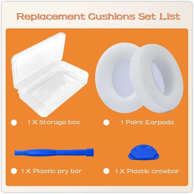Alt view image 4 of 7 - Replacement Ear Pads for Beats Studio 3 & Studio 2-White Earpads for Beats Studio 2 & Studio 3 Wired & Wireless Headphones, Ear Cushions, Ear Cups Cover Repair Parts
