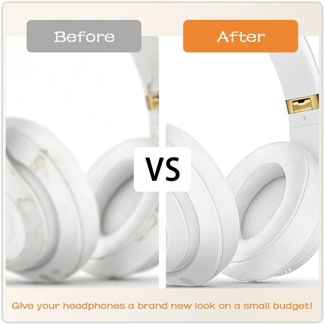 Alt view image 6 of 7 - Replacement Ear Pads for Beats Studio 3 & Studio 2-White Earpads for Beats Studio 2 & Studio 3 Wired & Wireless Headphones, Ear Cushions, Ear Cups Cover Repair Parts