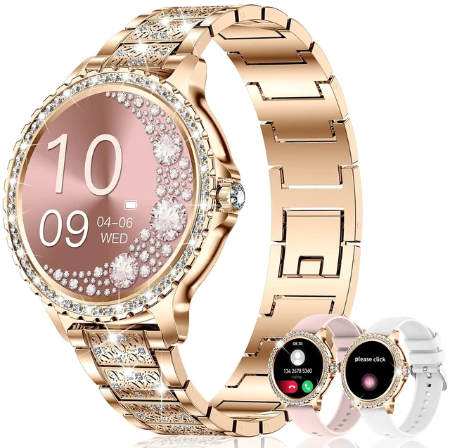 Main image of Smart Watches for Women (Answer/Make Call),120+ Sport Fitness Tracker Smartwatch for Android iOS,1.32" HD Screen with Heart Rate/Blood Oxygen/Sleep Monitor/AI Voice Watches for Women,3 Straps