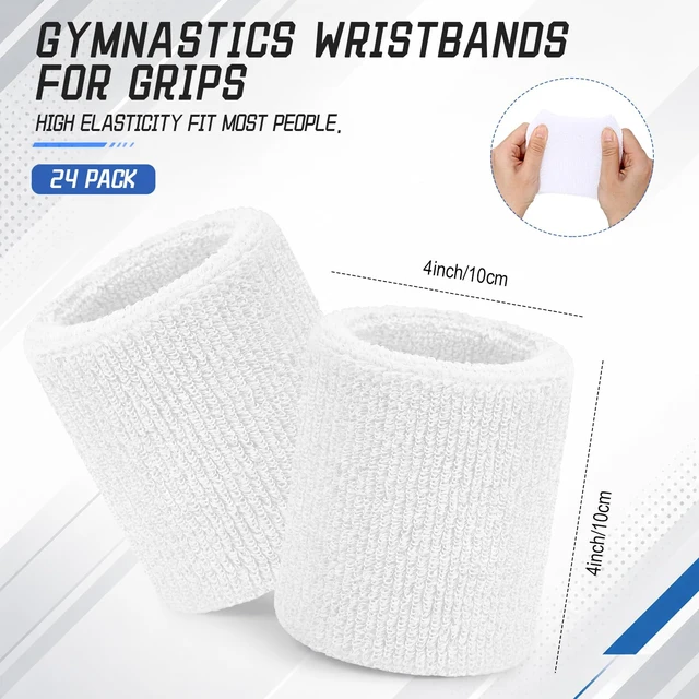 Alt view image 3 of 7 - 4 Inch Wrist Sweat Bands for Men Women Absorbent Tennis Soccer Wristbands Cotton Terry Cloth Sports Wrist Sweatbands for Tennis Basketball Football Running Gym