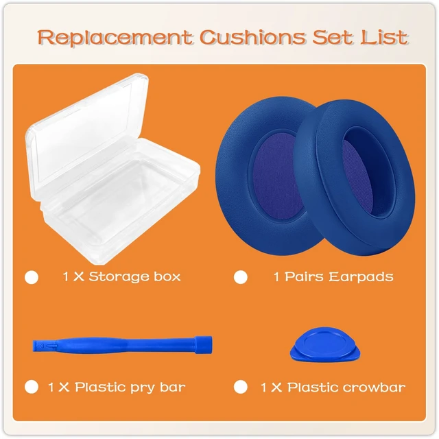 Alt view image 4 of 7 - Replacement Ear Pads for Beats Studio 3 & Studio 2-Blue Earpads for Beats Studio 2 & Studio 3 Wired & Wireless Headphones, Ear Cushions, Ear Cups Cover Repair Parts